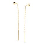 Boucles doreilles or 18 carats 750 / 000 jaune pendantes - zirconium - bo21390 Boucles doreilles or 18 carats 750 / 000 jaune pendantes - zirconium - bo21390