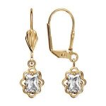 Boucles doreille plaqu� or fermoir dormeuse dente