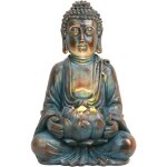 Bouddha decoration jardin exterieur lumire solaire statue de bouddha assis figurine bouddha zen de antigel ...