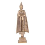 Statue bouddha - non spcifi - debout - 43 cm - beige sable dor - rsine