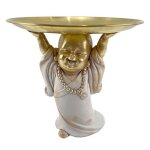 Bouddha statue vide poche moine couleur doré décoration pratique 20cm Bouddha statue vide poche moine couleur doré décoration pratique 20cm