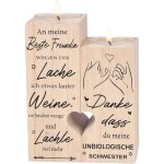 Bougeoir en bois avec bougies cadeau pour meilleure amie