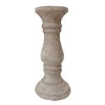 Bougeoir chandelier photophore ancien ciment vieilli gris marron 20cm