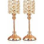 Bougeoirs en cristal dor 2 pcs tea light cylindre mtal chandelier luxueux 355 cm ornements pour mariage ...