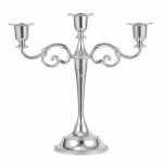 Bougeoir en m�tal � 3 bras chandelier � pilier antique chandelier chic d�coration pour mariage (argent) ...