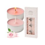 Bougies chauffe - plat - edanti - rose & bois doud - paraffine - lot 10 - rose