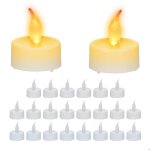 Bougies chauffe - plat led lot de 24 fausses bougies flamme vacillante lectriques 45 x 35 cm blanches ...