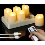 Bougies chauffe - plat led - xvx - rechargeables - t�l�commande - minuterie - blanc chaud