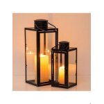 Bougie dext�rieur noire bougie fun�raire minimaliste en m�tal bougeoir r�sistant aux intemp�ries 1 pi�ce ...