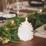 Bougie led cire naturelle � piles konggle blanc