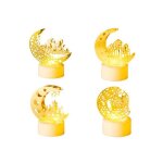Bougies led d�coratives - regapog - 4 pi�ces - lune et �toiles - acrylique dor�