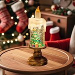 Bougies led flocon de neige - ulisem - sans flamme - globe de nol - paillettes tourbillonnantes - scuris ...