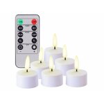 Bougies led - lunartec - 6 chauffe - plats rechargeables - t�l�command�es - 4 modes lumineux - autonomie ...