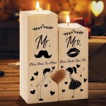 Bougies led - mr and mrs coeur cand�labre - cadeau mariage - cadeau couple - cadeau de mariage pour mari�e ...