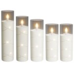 Bougies led sans flamme � lumi�re vacillante & minuterie id�ales pour no�l salons chambres & tables (transpare ...