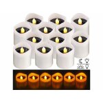 Bougies led solaires - lunartec - 12 pi�ces - effet flamme - panneau solaire int�gr� - ip44