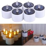 Bougie led solaire6 pcs flamme vacillante en cire vritableclairage blanc chaud pour ftemariagehalloween ...