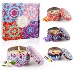 Bougies parfumes cadeau pour femmelot de 4 bougies daromathrapie en cire de soja parfume naturelleambiance ...