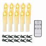 Bougies de sapin de nol 10 pcs bougies d led bougies coniques  piles sans flamme avec minuterie  distance ...