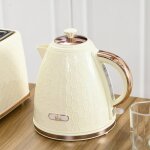 Bouilloire �lectrique 2200w 24. 2x19. 5x23. 4cm �bullition rapide hublot filtre design beige pour cuisine ...