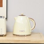 Bouilloire �lectrique 2200w rapide - filtre anti - calcaire - hublot lumineux - design beige �l�gant24. ...