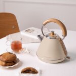Bouilloire lectrique - design rtro - acier inoxydable - 1l / 17l - scurit automatique