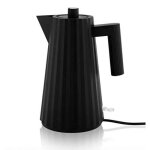 Bouilloire - alessi - plissée - 1 litre - noir - coulée sans fil Bouilloire - alessi - plissée - 1 litre - noir - coulée sans fil