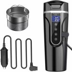 Bouilloire lectrique de voiture 12v24vchauffe - eau portable avec cran lcd en acier inoxydable 304 pzcc ...