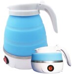 Bouilloire pliable de camping en silicone avec base en acier inoxydable automatique 600 w 600 ml pour ...