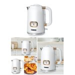 Bouilloire �lectrique - vintage - 1. 7l - 2200w - acier inoxydable - sans fil blanc et dor�