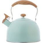 Bouilloire sifflante 2. 5l en acier inox - compatible induction / gaz - design tanche et facile  nettoyer ...