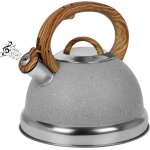 Bouilloire sifflante induction couleur gris clair th�i�re 3l pour cuisini�re et plaque � induction bouilloire ...