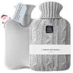 Bouillotte bouillotte avec housse en tricot doux anti - fuite 2 l chaud et froid (coussin chauffant avec ...