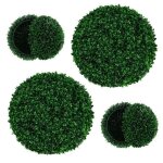 Boule de buis artificiel - relax4life - lot de 2 - 4 couches de feuilles - anti - décoloration - intérieur ... Boule de buis artificiel - relax4life - lot de 2 - 4 couches de feuilles - anti - décoloration - intérieur ...