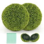 Boules de buis artificiel - relax4life - lot de 2 - anti - uv - vertes toute lann�e - boules de plantes ...