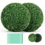 Boules de buis artificiel - relax4life - lot de 2 - rsistantes aux rayons solaires - plantes artificielles ...