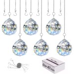 Boule de cristal transparente prisme attrape - soleil arc - en - ciel pendentifs prismes en cristal suspendus ...