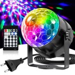 Boule disco contrle de la musique rotatif  360 avec tlcommande boule miroir rgbp 15 couleurs adapte ...