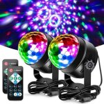 Boule disco de commande vocale 2 pack 7 couleurs boule � facette avec t�l�commande 6w �clairage de sc�ne ...