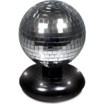 Boule disco rotative Ø 15 cm avec socle, 18 LED colorées et 2