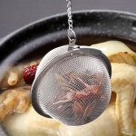 Boule filtre inox 304 pour th� / sauce / �pices - avec cha�ne et crochet