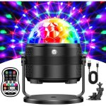 Boule lumineuse disco pour les soiree dj fete - 15 couleurs lumiere minuterie musique rotation � 360� ...
