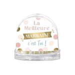 Boule à neige message paillettes dorées - marraine Boule à neige message paillettes dorées - marraine