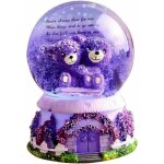 Boule  neige musicale led - boule de cristal ours violet avec base en rsine cadeau parfait pour mariage ...