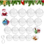 Boules de nol transparente  remplir 20pcs boule transparente plastique boule a remplir plastique boules ...