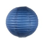 Boule papier bleu navy 30cm - lampion papier en papier de riz - lanterne japonaise bleu navy pour d�coration ...