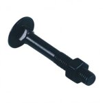 Boulon t�te ronde coll� carr� (trcc) zingu� noir - 7 x 60 mm - vendu par 100