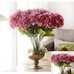 Bouquet dhortensias artificiels à 5 têtes magnifique décoration pour la maison ou le mariage (camée) Bouquet dhortensias artificiels à 5 têtes magnifique décoration pour la maison ou le mariage (camée)