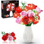 Bouquet de fleurs artificielles led - kit de construction de 16 roses avec clairage pour dcoration ...