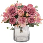 Bouquet de fleurs artificielles pivoines et hortensias en soie pour dcoration de mariage et centre de ...